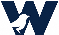 Wrenfield mark — a wren perched in the W